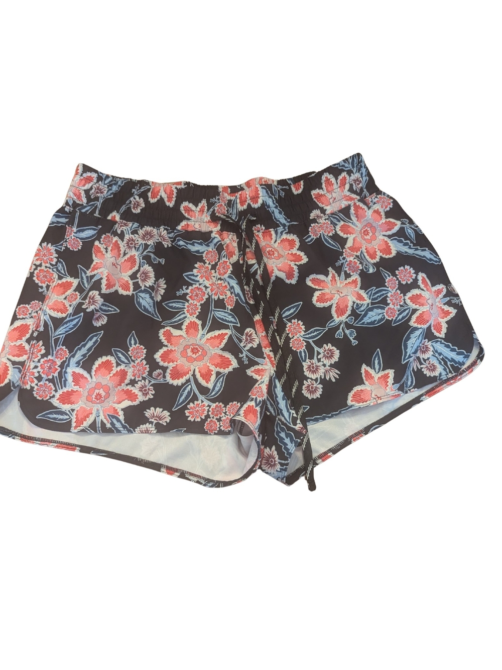 EUC Old Navy Womens Large Midrise Floral Board Shorts Black